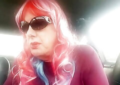 TG CD Mrs. Ruthie Roman smokin' these admirable lengthy VS120 menthols in her car for your mast. joy.