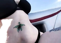 Just a pretty and pleasure episode of my abdomen bouncing around, and flapping in the wind as we drive around the lake on a speedboat. The wind was bl